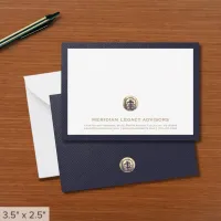 Elegant Gold Emblem Business Note Card