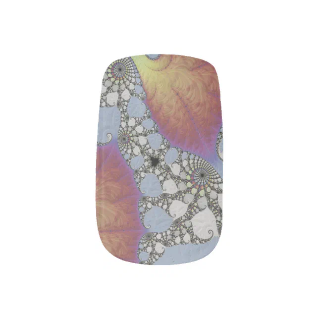Leave fractal minx nail art