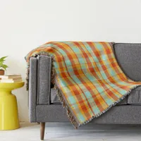 Trendy Modern Fall Color Block Throw Blanket