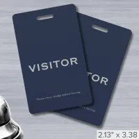 Simple Navy Blue Visitor Badge