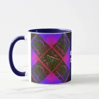 Dad Fancy Text Purple and Blue Mug