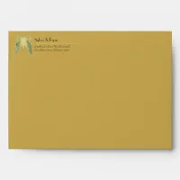 Art Deco Butterfly Gold Wedding Envelope