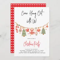 Modern 'Come Hang Out' Santa Claus Christmas Party Invitation