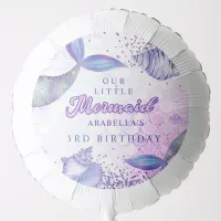 Purple Pink Modern Glitter Mermaid Birthday Balloon