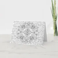Color Me, Aunt's Birthday Butterflies and Flowers Card