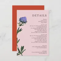 Rustic Watercolor Blooms Floral Wedding Enclosure Card