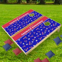 Red White Blue Family Reunion Fourth of July  Cornhole Set