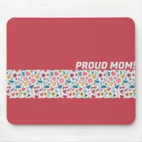 Crayon Pastel Heart & Flowers Mouse Pad