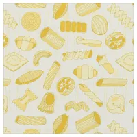 Italian Restaurant Pasta Shapes Cream Fabric