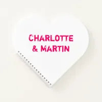 Hot Pink and White Conversation Heart Notebook