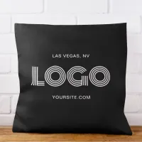 Black and White Modern Rectangular Logo Throw Pillow