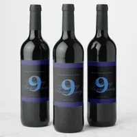 9th Wedding Anniversary Custom Wine Label