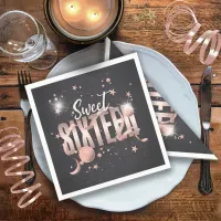 Moon and Stars Sweet 16 Rose Gold/Blk ID788 Napkins