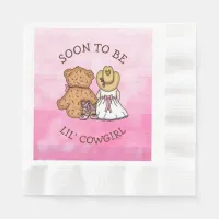 Soon to be Lil' Cowgirl | Girl's Baby Shower Napkins