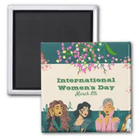 International Women's Day March 8th Floral Magnet