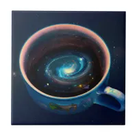 Cosmic Coffee Cup Ceramic Tile