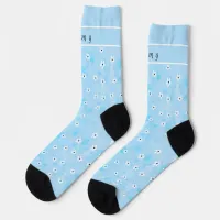 Cute Girly Blue White Floral All-Over-Print Socks