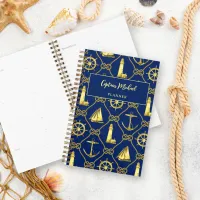 Personalized Captain Nautical Navy Gold Planner