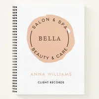 Minimal Modern Coral Salon and Spa Notebook