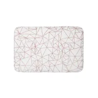 Geometric Copper Rose Gold Foil Polygon Bath Mat