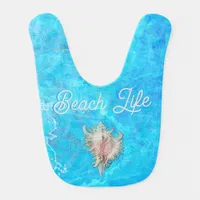 Conch Shell "Beach Life" Baby Bib