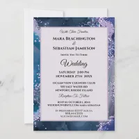 *~* RSVP Website AGATE AR13 Lavender Stars Wedding Invitation