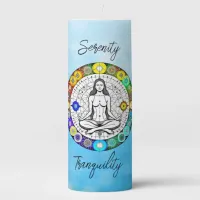 Tranquility and Serenity Peaceful Meditation Pillar Candle