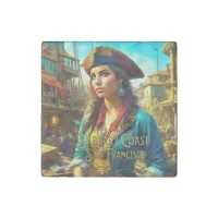 Barbary Coast San Francisco Pirate Stone Magnet