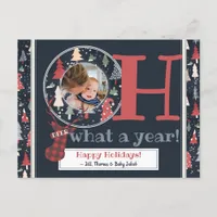 Custom Photo Oh Deer What A Year 2020 Christmas Holiday Postcard