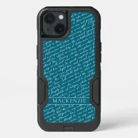 Girly Teal Jane Austen Pride Prejudice Netherfield iPhone 13 Case