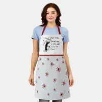 I Cook With Wine Funny Quote with Cat Apron