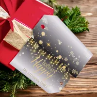 Happy Holidays Christmas Lights And Snowflakes Gift Tags