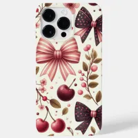 bow and cherry pattern  Case-Mate iPhone 14 pro max case