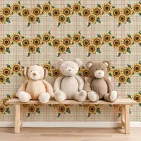 Sunflower Garland Plaid  Wallpaper