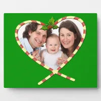 Candy Cane Heart Your Photo Plaque