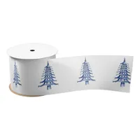 Blue and white Pagoda Christmas Tree  Satin Ribbon