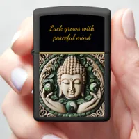 Buddhist Carving: Leaves & Orbs AI Zippo Lighter