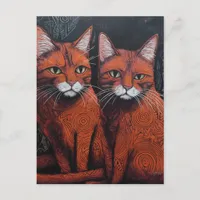 Two Ginger Cats Postcard