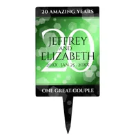 Elegant 20th Emerald Wedding Anniversary Cake Topper