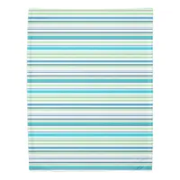 Blue White green Beach coastal stripes Duvet Cover