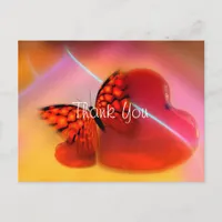 Stunning Heart and Butterfly Thank You Postcard