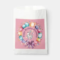 Cute Colorful Watercolor Unicorn Birthday Favor Bag