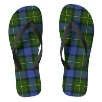 MacLaren Tartan Blue Green Black Adult Flip Flops