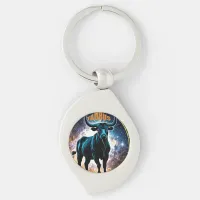 Taurus astrology sign keychain