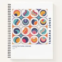 Bauhaus Geometric Abstract Pattern#2 ID1068 Notebook