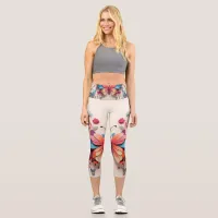 Butterfly design capri leggings