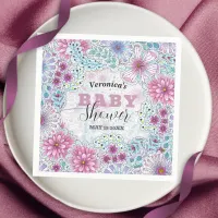 Enchanting Bohemian Meadow Flowers Baby Shower Napkins