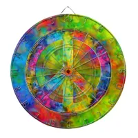 [Atomic Tie-Dye] Rainbow Colors Peace Sign Symbol Dart Board