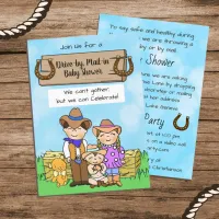 Drive by or Mal in Cowboy Family Boy's Baby Shower Invitation