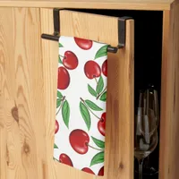 Red Cherries Graphic All Over Pattern Kitchen Towel